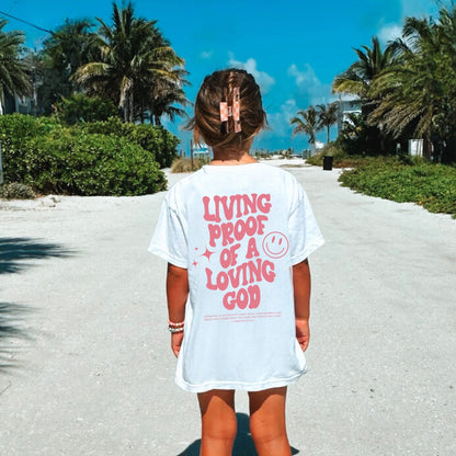 Living Proof of a Loving God Comfort Colors Youth Tee - Seek and Share Designs
