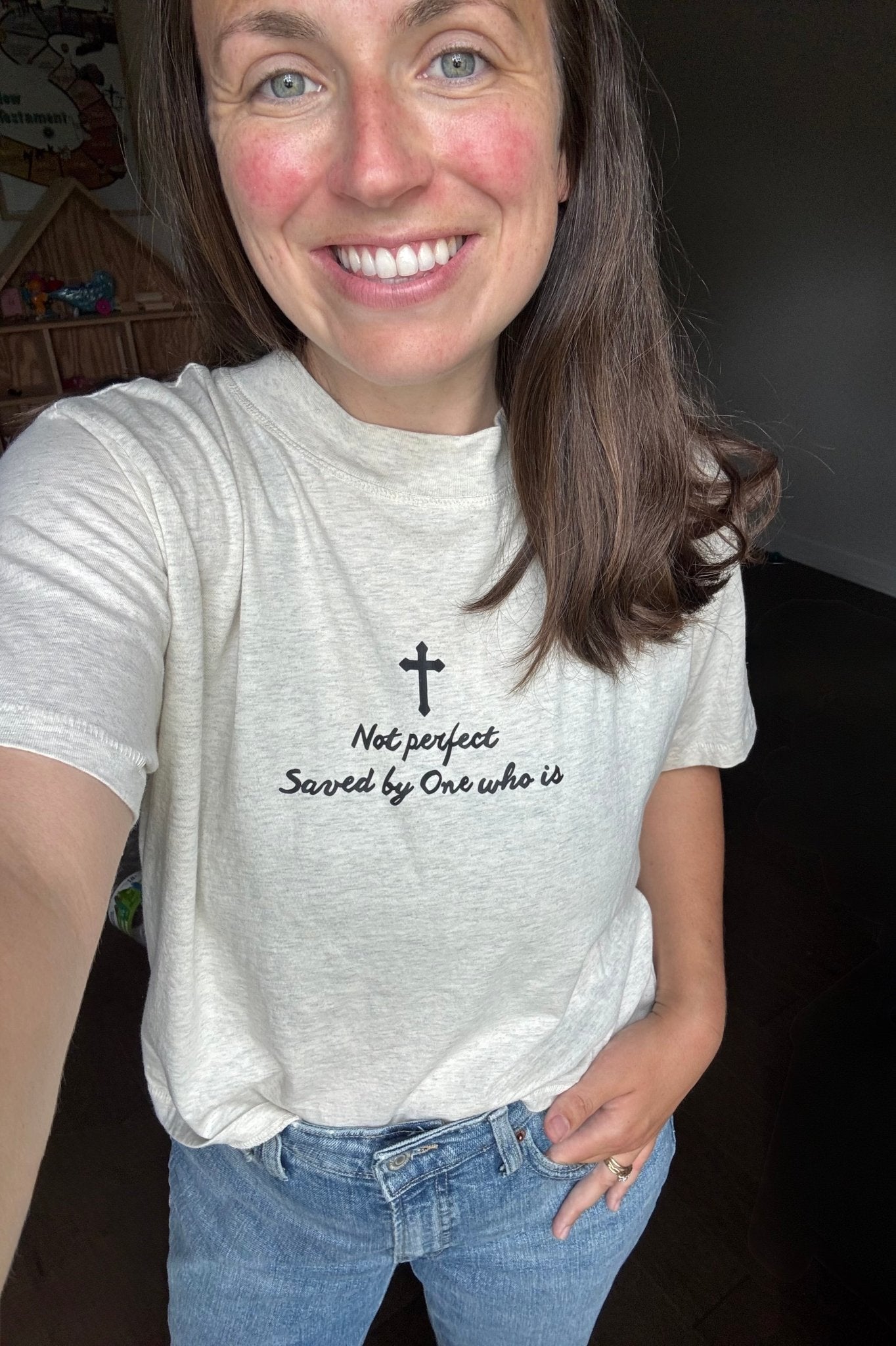Not Perfect, Saved by One Who Is Cropped Tee - Seek and Share Designs
