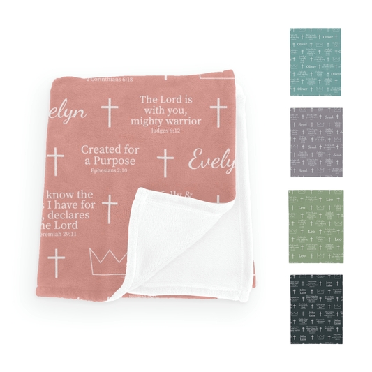 Personalized Christian Baby Blanket - Seek and Share Designs