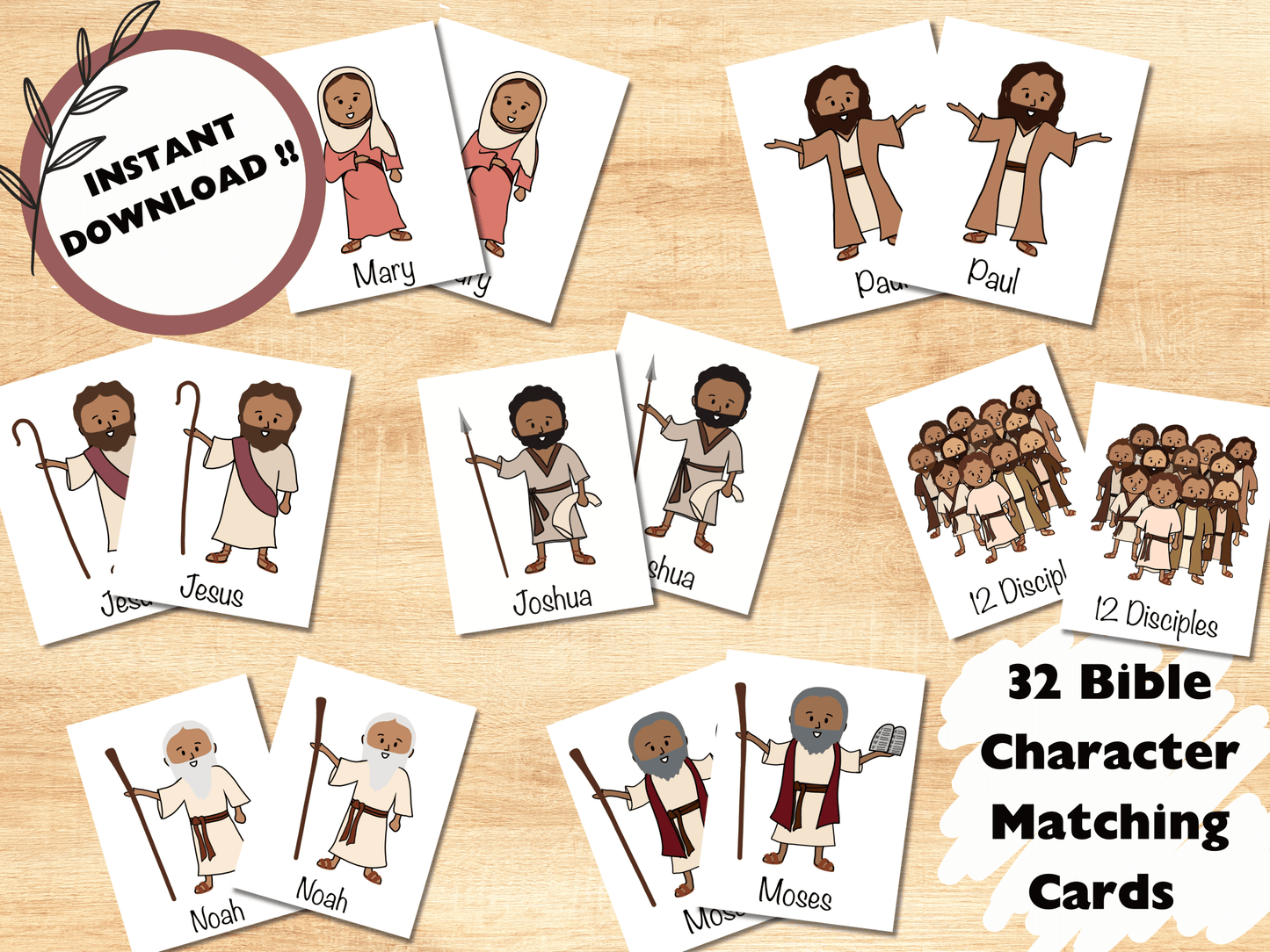 Printable Bible Character Matching Game - Seek and Share Designs