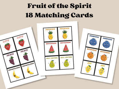 Printable Fruit of the Spirit and Armor of God Matching Games - Seek and Share Designs