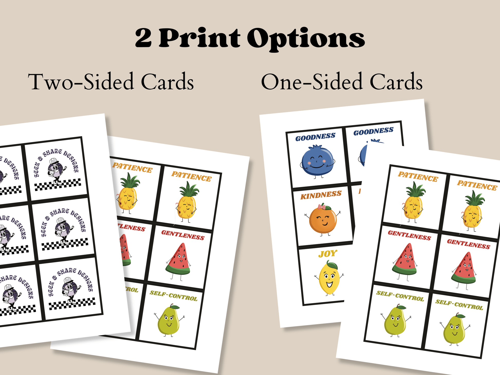 Printable Fruit of the Spirit and Armor of God Matching Games - Seek and Share Designs