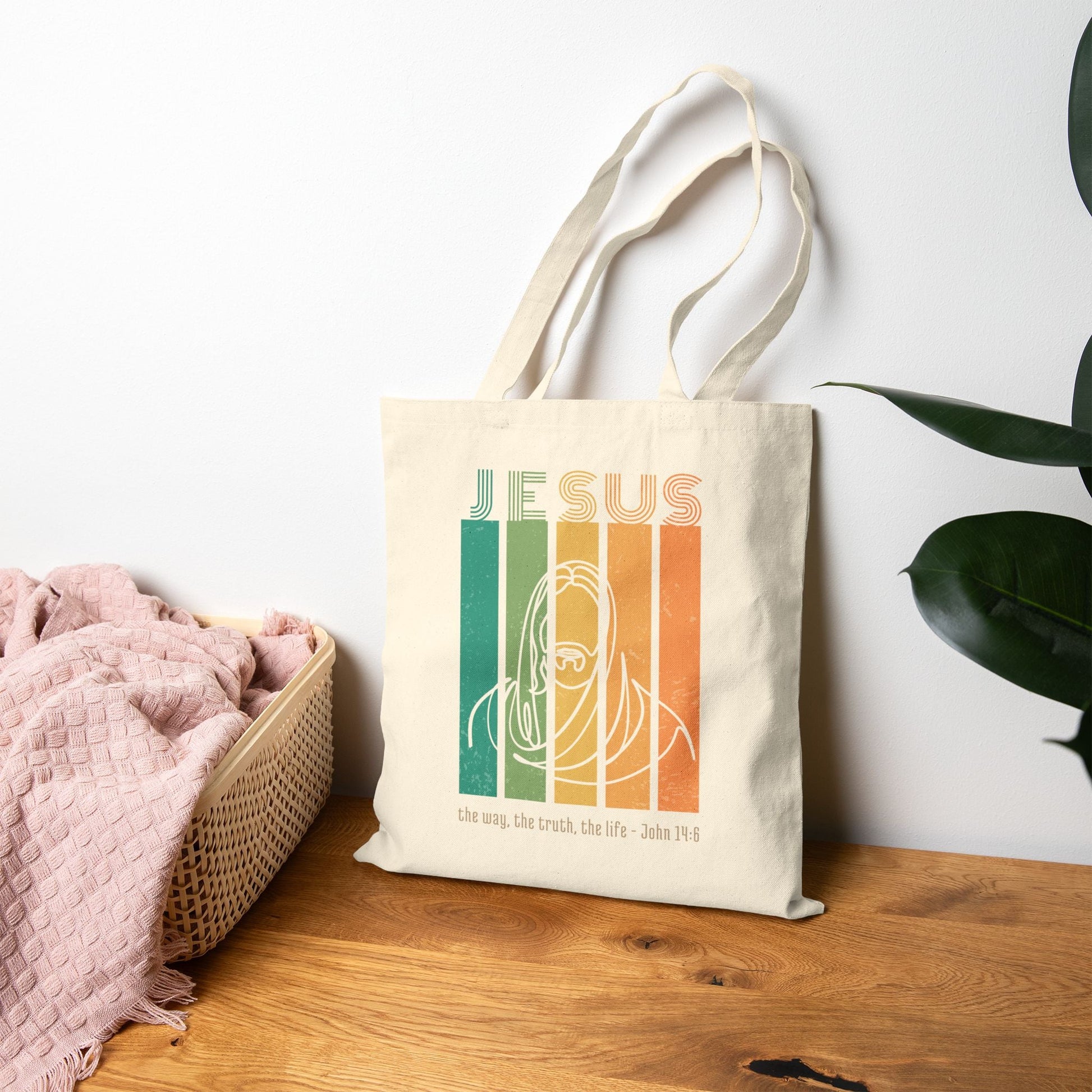 Retro Jesus Tote Bag - Seek and Share Designs