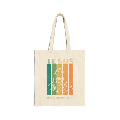 Retro Jesus Tote Bag - Seek and Share Designs