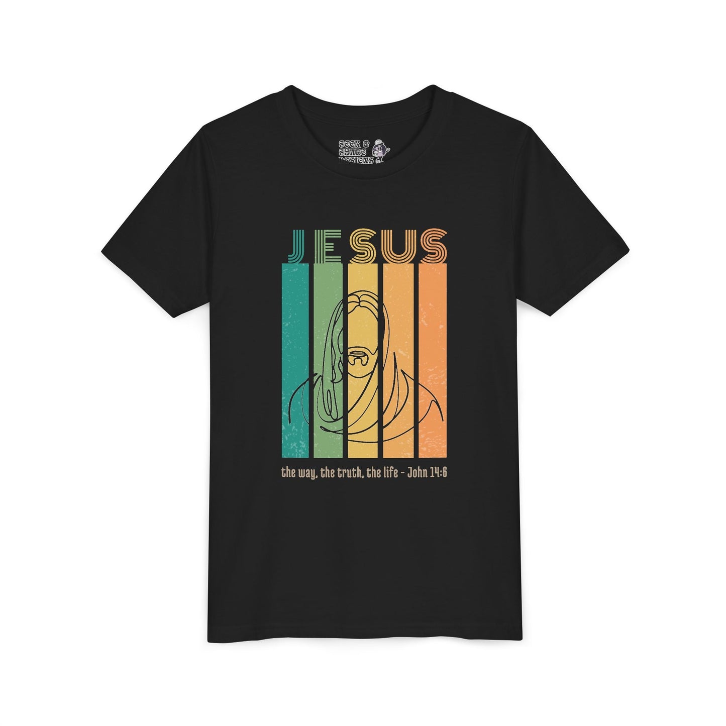 Retro Jesus Unisex Youth Tee - Seek and Share Designs