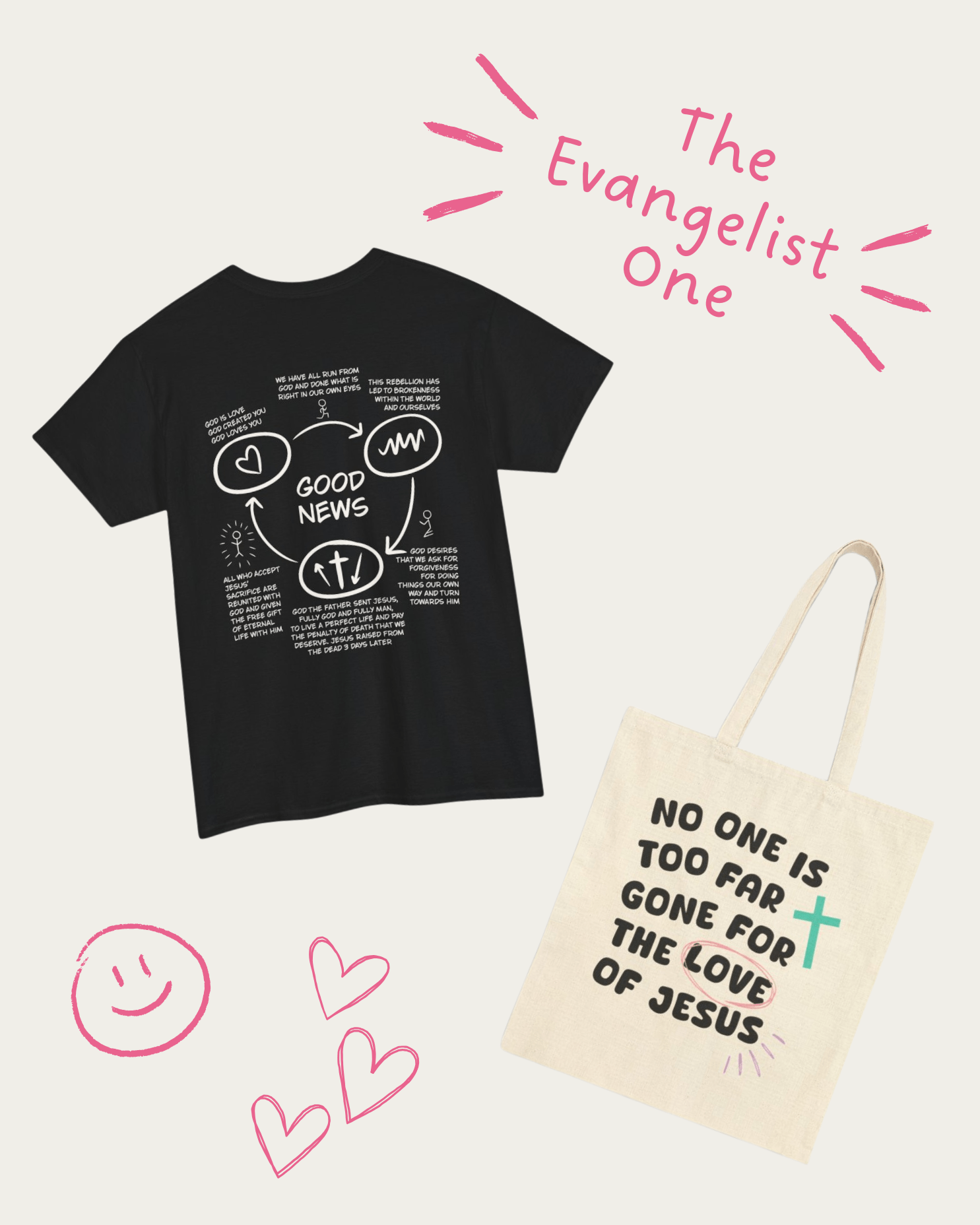 The Evangelist One Gift Set - Includes Gospel Shirt and Tote Bag - Seek and Share Designs