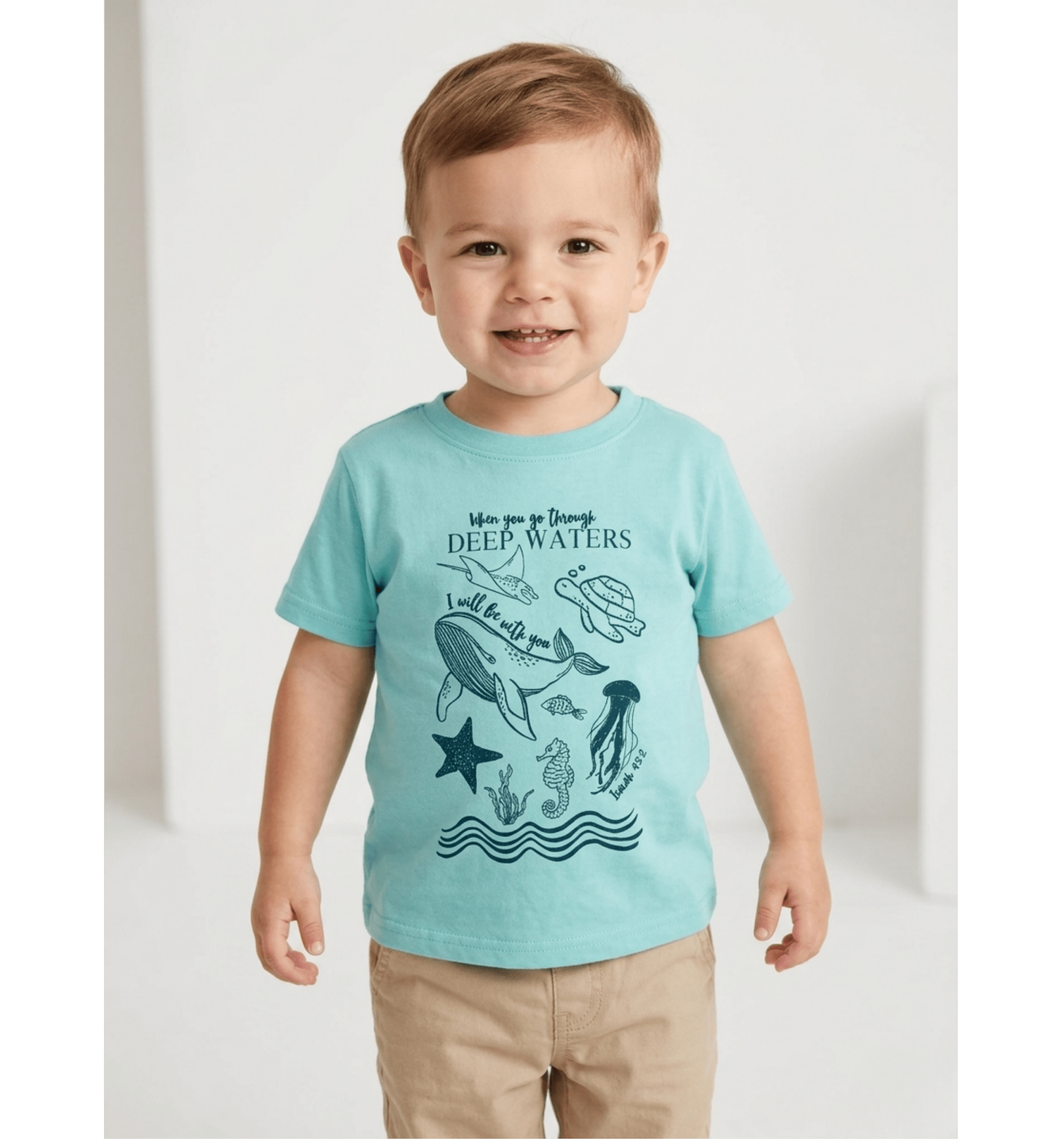 When You Go Through Deep Waters Toddler Unisex Tee - Seek and Share Designs