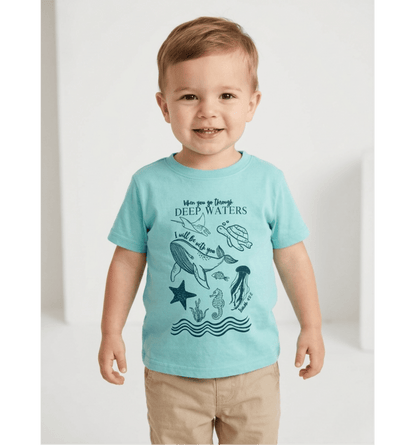 When You Go Through Deep Waters Toddler Unisex Tee - Seek and Share Designs